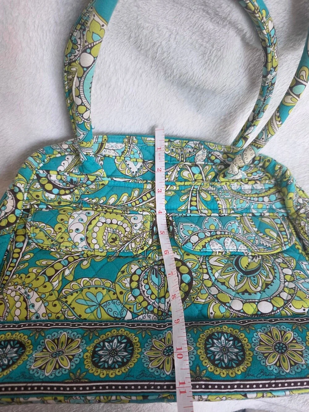 Vera Bradley Blue Paisley Tote Bag & Matching Zip Card Wallet Set EUC